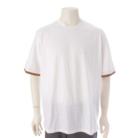 【エルメス】Hermes　メンズ 袖ライン コットン 半袖 Tシャツ カットソー 32 5779 ホワイト L 未使用【中古】【鑑定済・正規品保証】203745