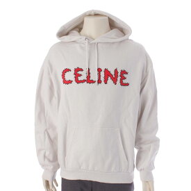 【セリーヌ】Celine　23SS メンズ ラインストーン ロゴ パーカー フーディー 2Y88B670Q ホワイト L 【中古】【鑑定済・正規品保証】204935