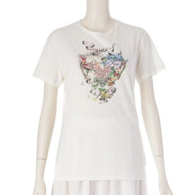 【ディオール】DIOR　Le Coeur En Fleurs フラワー Tシャツ カットソー トップス 113T03A4473 ホワイト XS 【中古】【鑑定済・正規品保証】206046