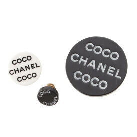 【シャネル】Chanel　07P COCO CHANEL ココシャネル ロゴ ブローチ 3点セット ブラック ホワイト 【中古】【鑑定済・正規品保証】207060