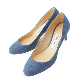 【ジミーチュウ】Jimmy Choo　BRIDGET 65 アーモンドトゥ デニム ヒール パンプス ブルー 35 1/2 【中古】【鑑定済・正規品保証】208128