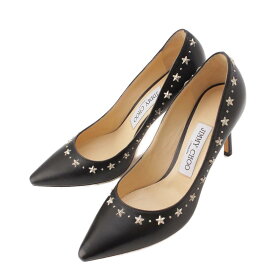 【ジミーチュウ】Jimmy Choo　ROMY 85 スタッズ レザー ヒール パンプス ブラック 35 1/2 【中古】【鑑定済・正規品保証】208130