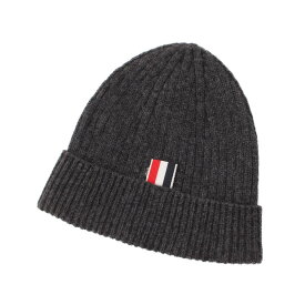 【トムブラウン】Thom Browne　カシミヤ 4BARストライプ ニットキャップ ビーニー 帽子 グレー O/S 【中古】【鑑定済・正規品保証】207936