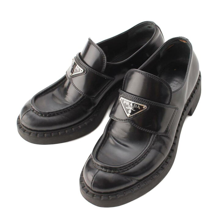 楽天市場】【プラダ】Prada モノリス ブラッシュドレザー ローファー 