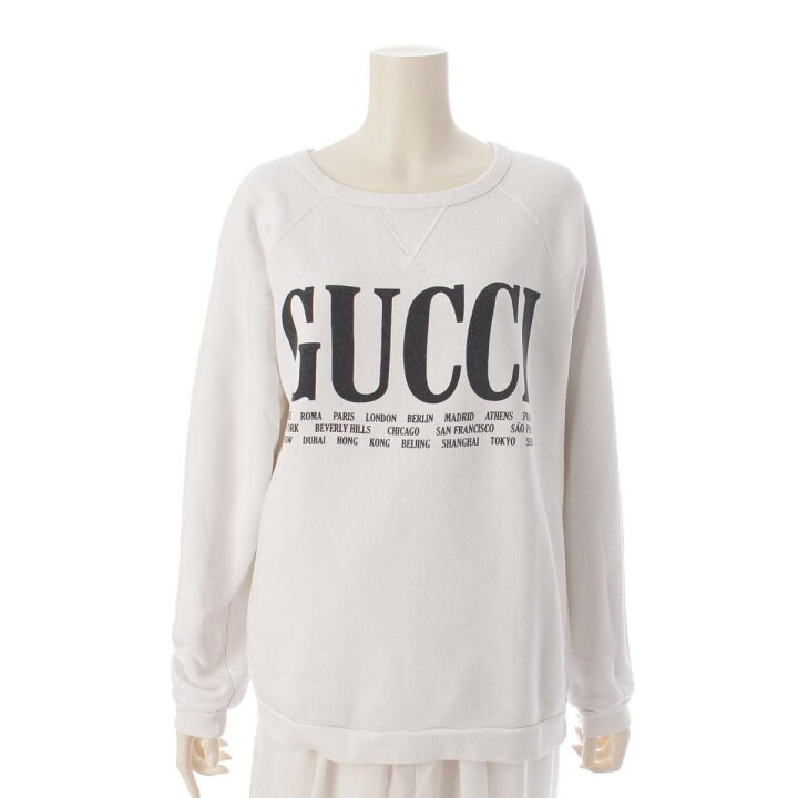 楽天市場】【グッチ】Gucci フロント ロゴ プリント コットン 