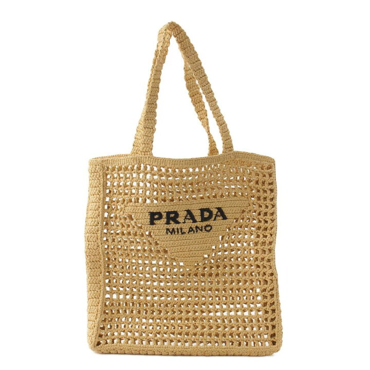 楽天市場】【プラダ】Prada クロシェ トライアングルロゴ ラフィア 