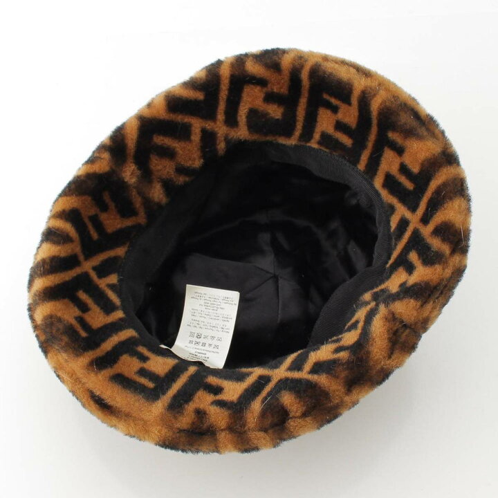楽天市場】【フェンディ】Fendi ズッカ柄 ファー バケット ハット 帽子 