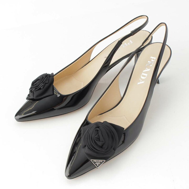 楽天市場】【プラダ】Prada スリングバックミュール パテント ポイン 