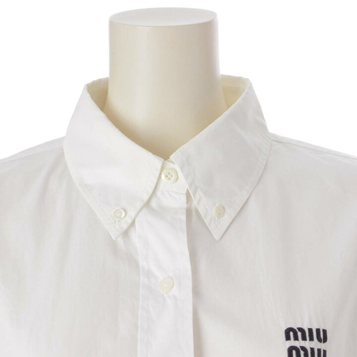 楽天市場】【ミュウミュウ】Miu Miu コットン ポプリン ロゴ刺繍入り 