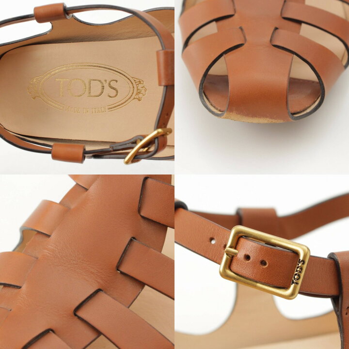 楽天市場】【トッズ】Tods レザー ストラップ グルカサンダル 