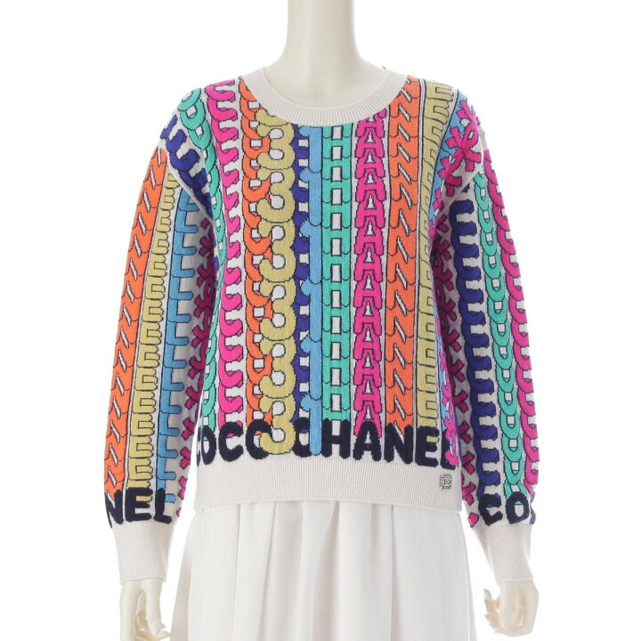 楽天市場】シャネル CHANEL カシミヤ ココマーク ロゴ ジャガード 長袖 