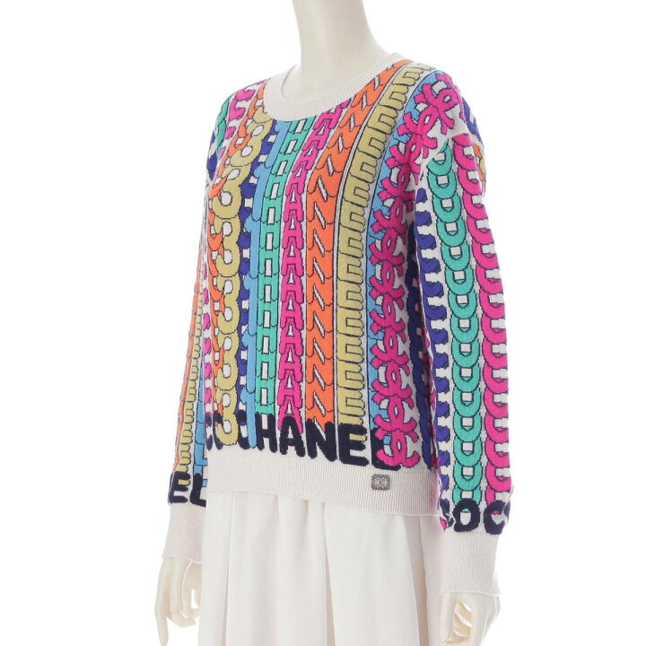 楽天市場】シャネル CHANEL カシミヤ ココマーク ロゴ ジャガード 長袖  