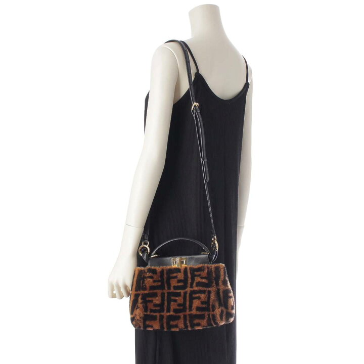 楽天市場】【フェンディ】Fendi ミニピーカブー ズッカ ファー レザー 
