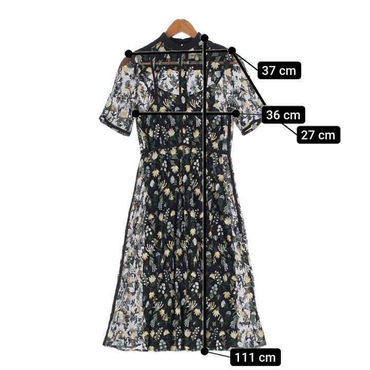 楽天市場】ロキト 刺繍 花柄 キャミソール付き ワンピース ドレス  