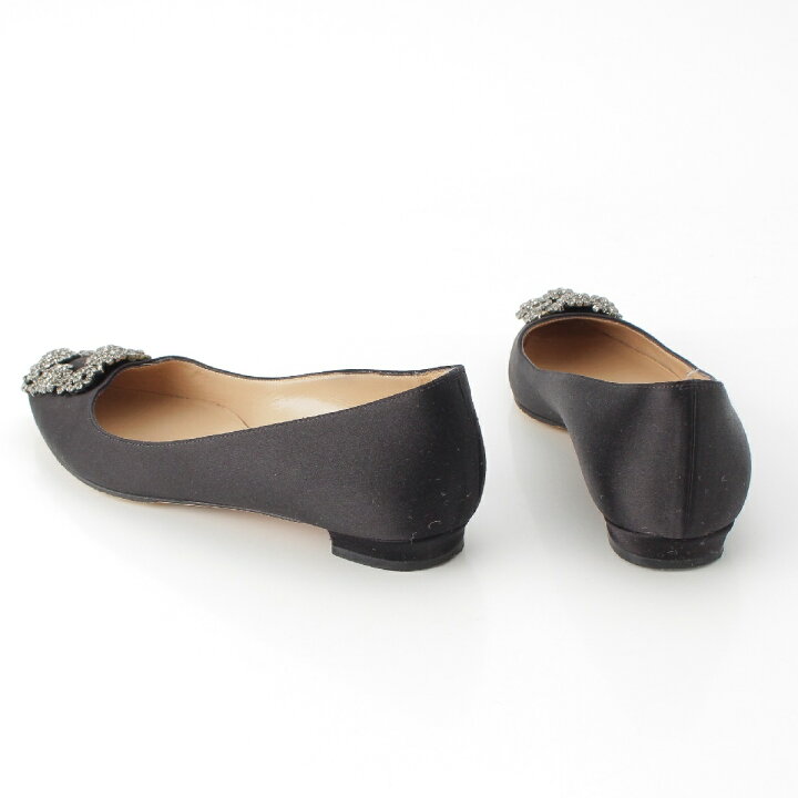 楽天市場】マロノブラニク ハンギシ サテン ビジュー フラットパンプス  