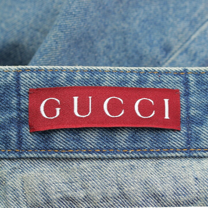 楽天市場】グッチ GUCCI パンツ 785760 ブルー 36【中古】【正規品保証 