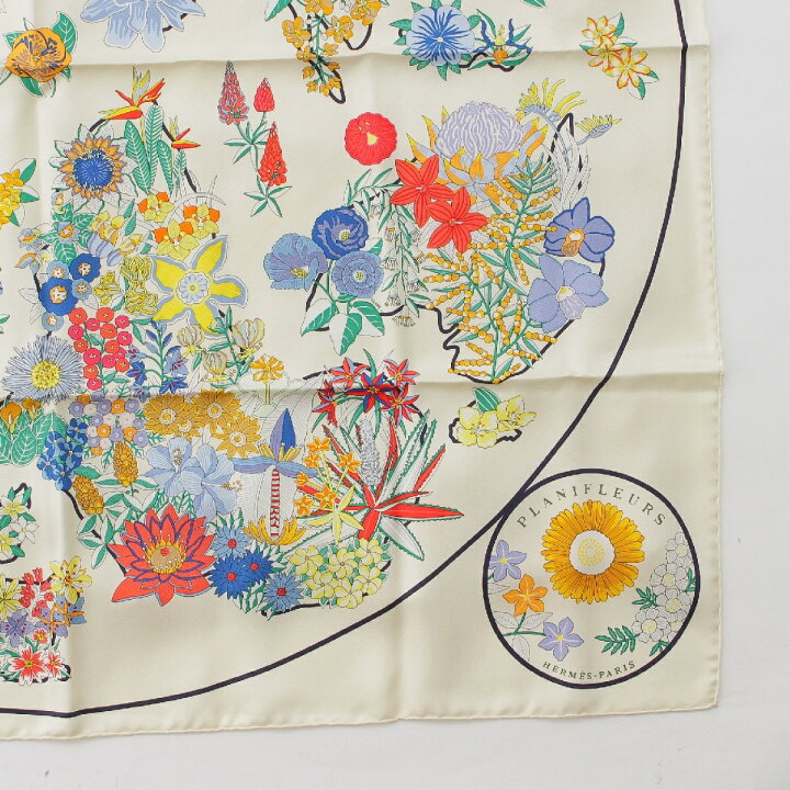 楽天市場】エルメス HERMES 24年 カレ90 シルク PLANIFLEURS  