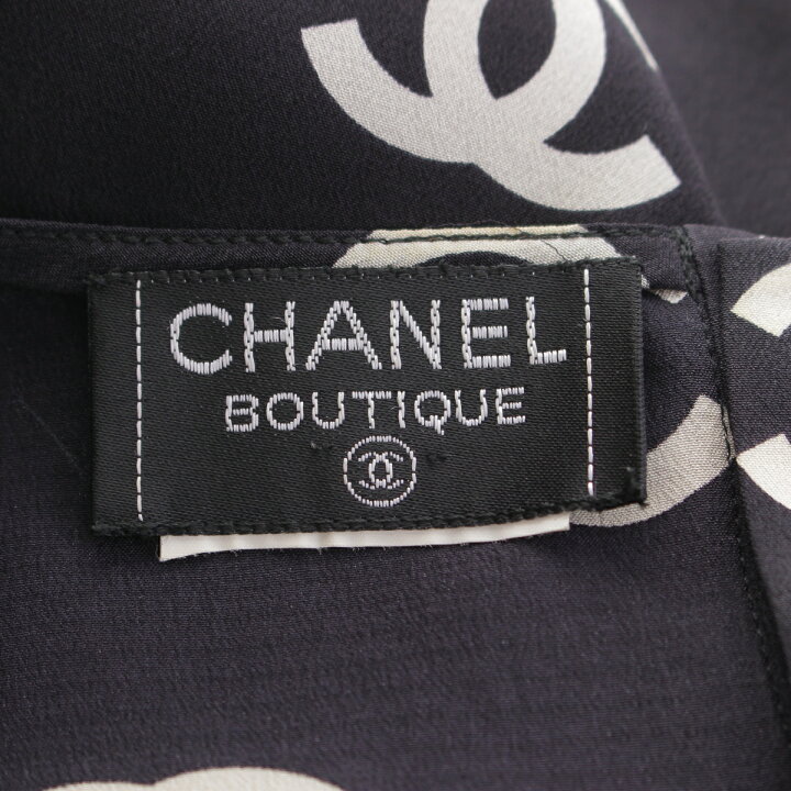 楽天市場】シャネル CHANEL 97P シルク ココマーク ロゴ 総柄 