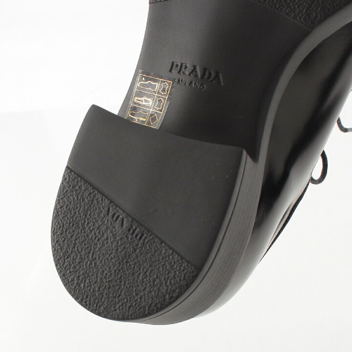 楽天市場】プラダ PRADA ブラッシュドレザー レースアップ プレーン 