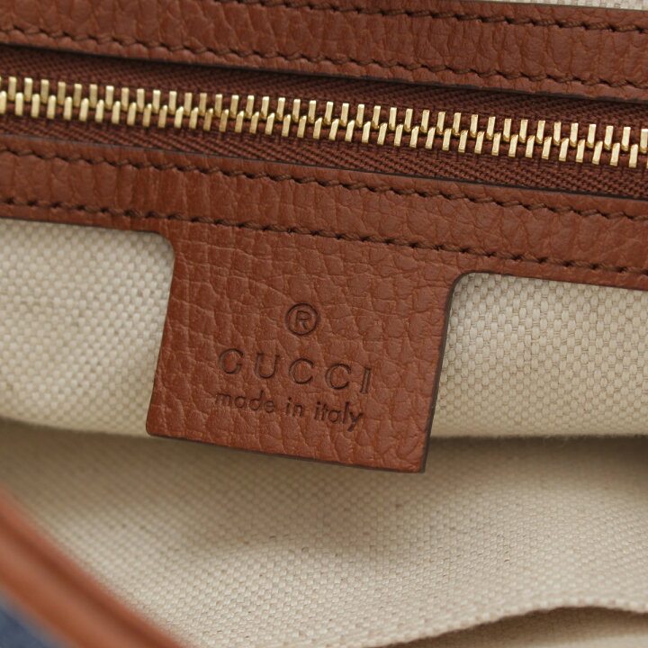 楽天市場】グッチ GUCCI ジャッキー 1961 スモール GG柄 デニム レザー  