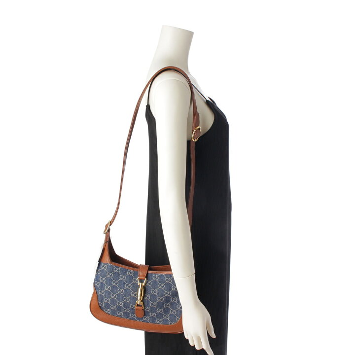 楽天市場】グッチ GUCCI ジャッキー 1961 スモール GG柄 デニム レザー  