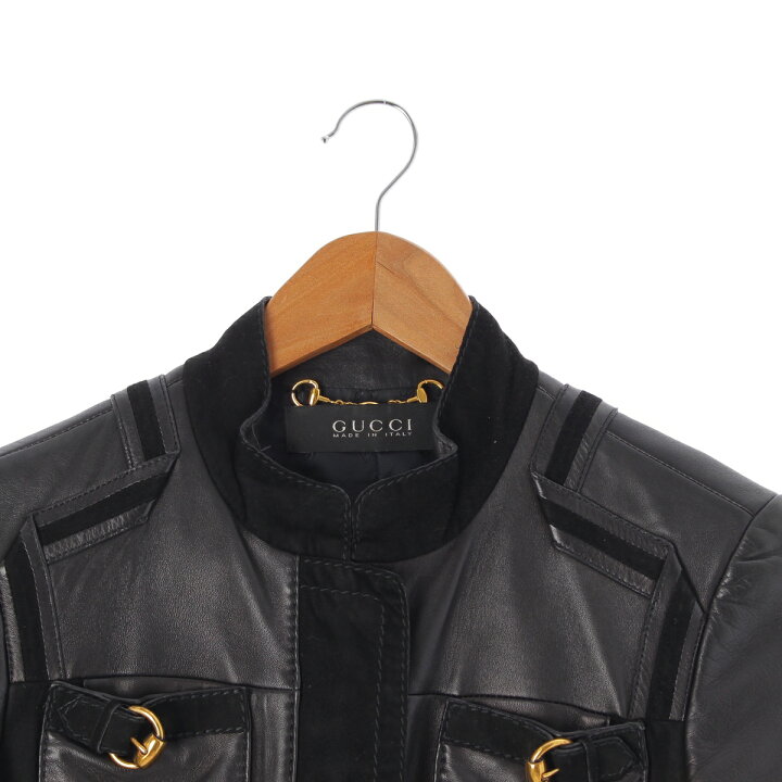 楽天市場】グッチ GUCCI レザー スエード ジャッキー ブルゾン 