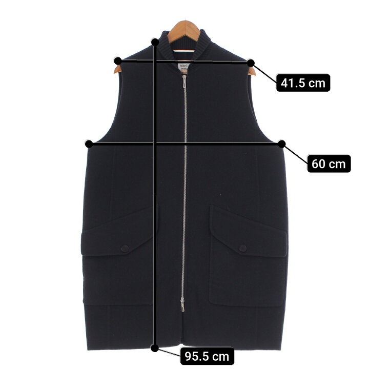 楽天市場】エルメス HERMES カシミヤ ジップアップ ロング ベスト 