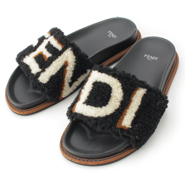 楽天市場】フェンディ FENDI ファー ボア ロゴ サンダル シューズ 靴 