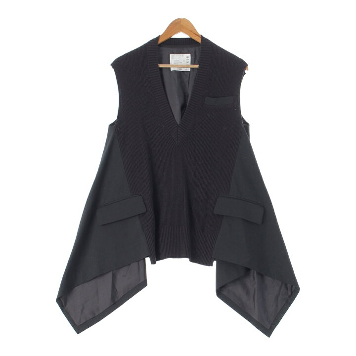 楽天市場】サカイ Sacai 21年 コットン Vネック ドッキング ニット切替 