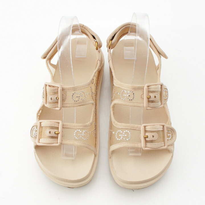 楽天市場】グッチ GUCCI メッシュ GGビジュートリム ロゴ フラット 