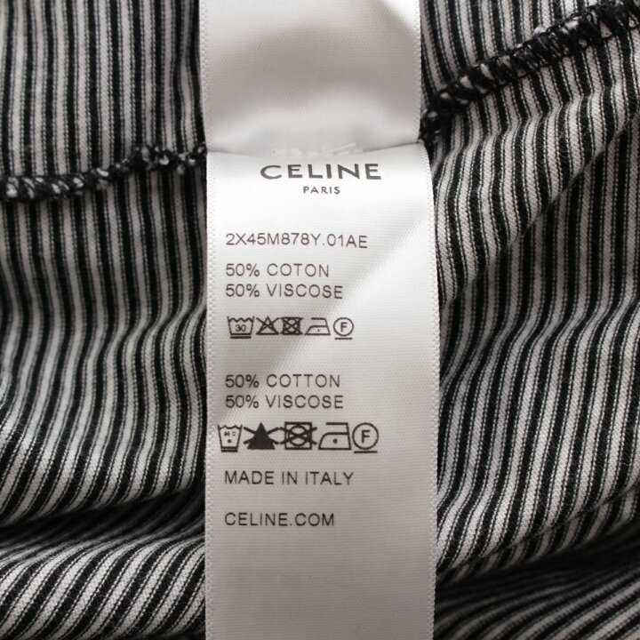 楽天市場】セリーヌ CELINE コットン CELINE PARISロゴ ボーダー  