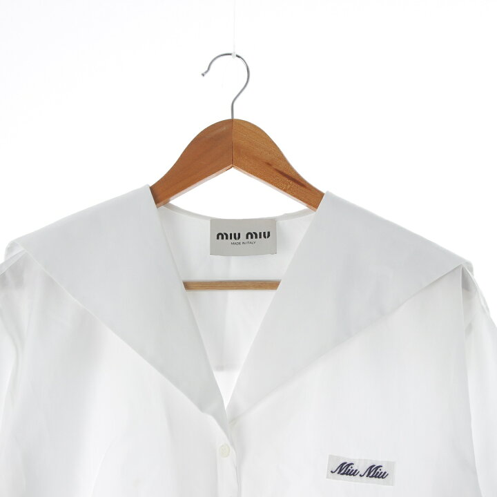 楽天市場】ミュウミュウ MIUMIU 23年 コットンポプリン セーラーカラー 