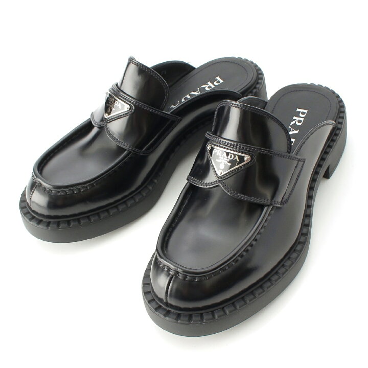 楽天市場】プラダ PRADA ブラッシュドレザー チョコレート ミュール 