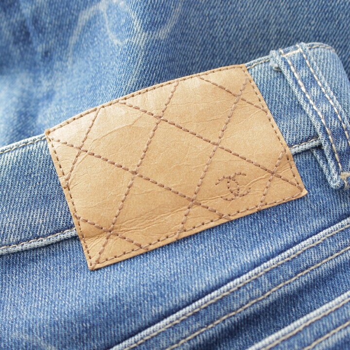 シャネル パンツ ココマーク ウォッシュドデニム コットン レディース  