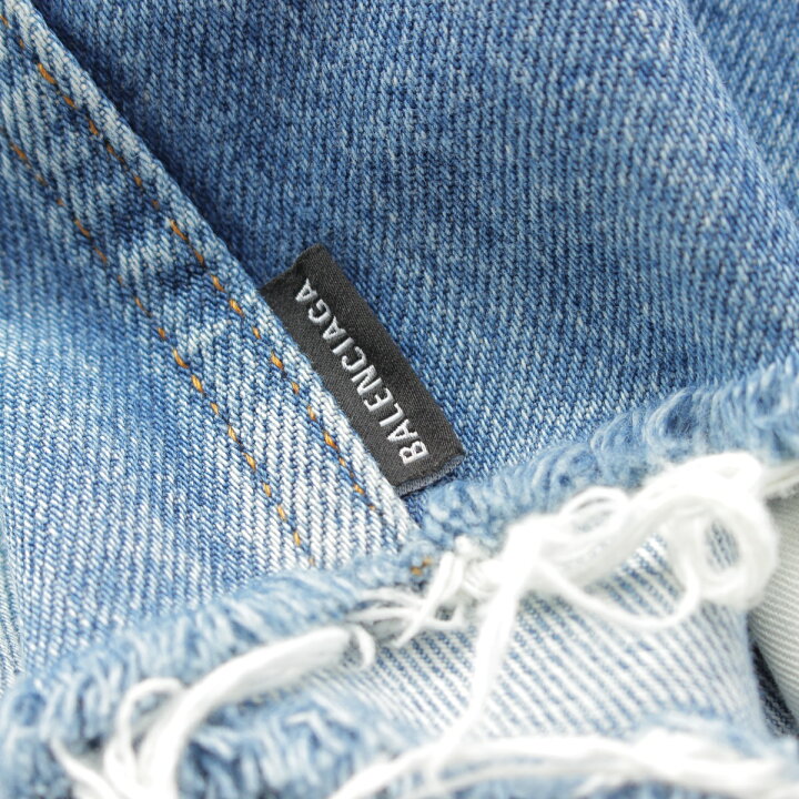 楽天市場】バレンシアガ BALENCIAGA 22年 コットン ロゴ 刺繍 デニム 