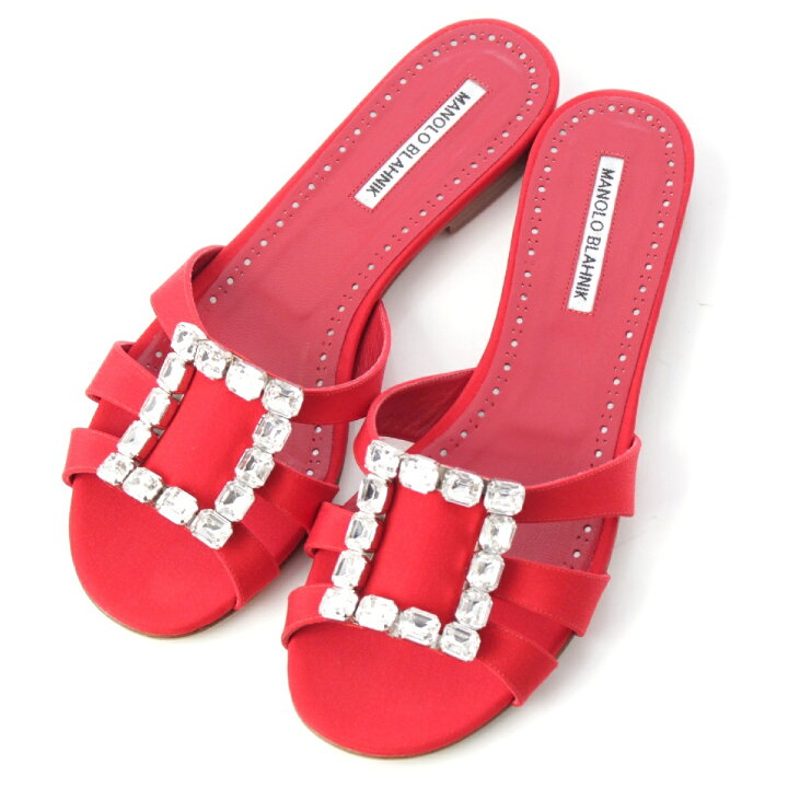 楽天市場】マノロブラニク MANOLO BLAHNIK ILUNAFLAT ビジューバックル 