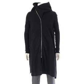 リックオウエンス ダークシャドウ Rick Owens DRKSHDW 16AW コットン ジップアップ フーディー ロング パーカー ジャケット コート DS16F8227-F ブラック L【中古】【正規品保証】
