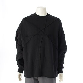 リックオウエンス ダークシャドウ Rick Owens DRKSHDW 22AW CRATER コットン カッティングデザイン 裏起毛 ロング スウェット トップス DU02B4277 ブラック F【中古】【正規品保証】