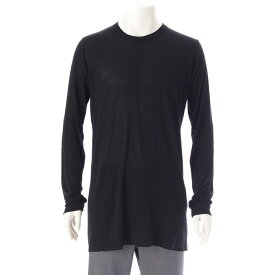 リックオウエンス Rick Owens 23AW ビスコース×シルク BASIC LONG TEE 長袖クルーネック カットソー トップス RU02C7252-JS ブラック XL【中古】【正規品保証】