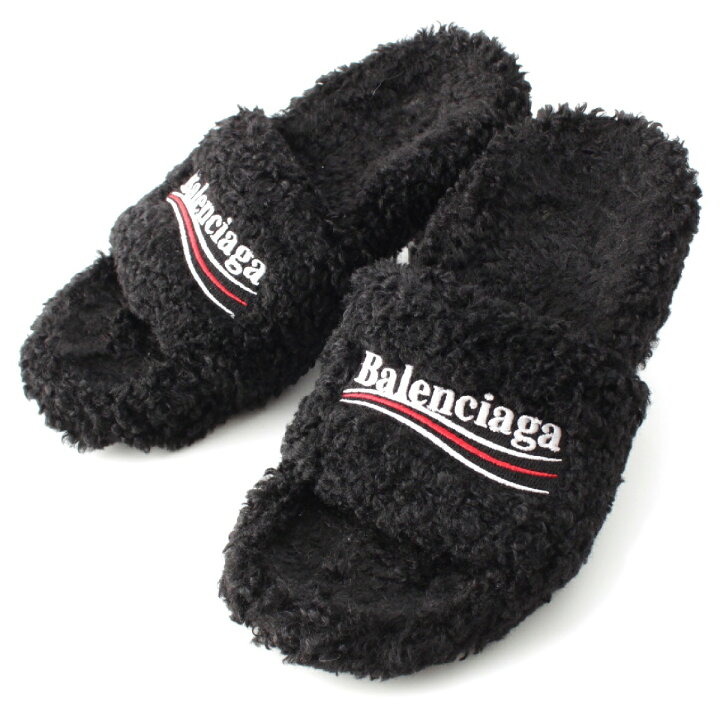 楽天市場】バレンシアガ BALENCIAGA ロゴ ムートン ボア ヒール 