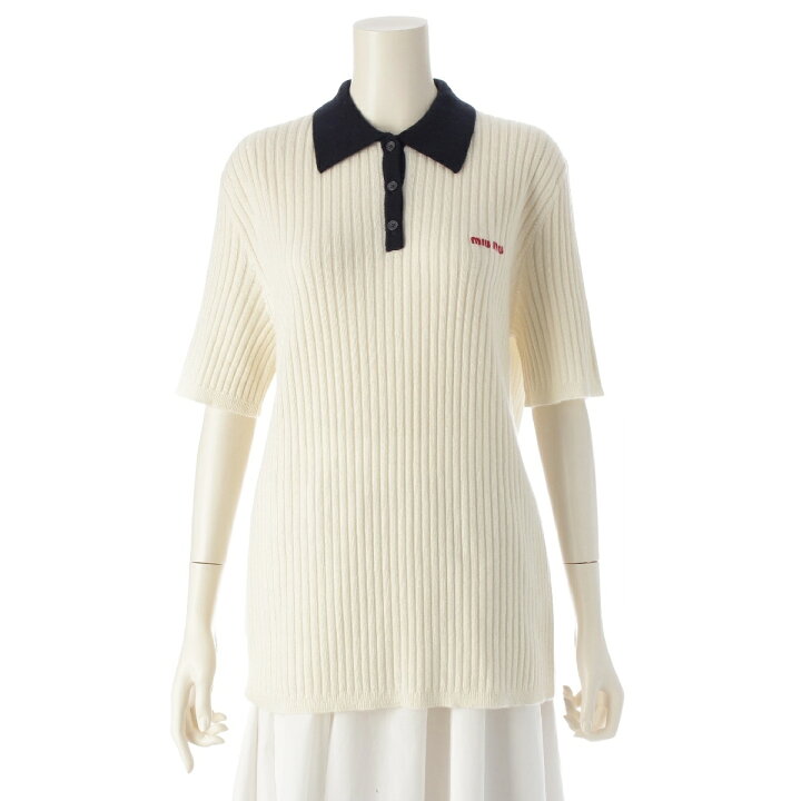 楽天市場】ミュウミュウ MIUMIU 24-25AW カシミヤ ロゴ ニット 半袖  