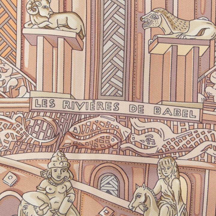 楽天市場】エルメス HERMES シルク カレ90 LES RIVIERES DE BABEL 