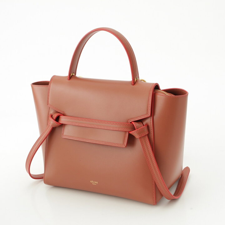 楽天市場】セリーヌ CELINE レザー ベルト 2way ハンドバッグ ブラウン 