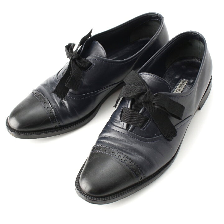 楽天市場】マノロブラニク MANOLO BLAHNIK レザー Andare リボン  
