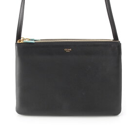 セリーヌ CELINE トリオ ショルダーバッグ ブラック【中古】【正規品保証】