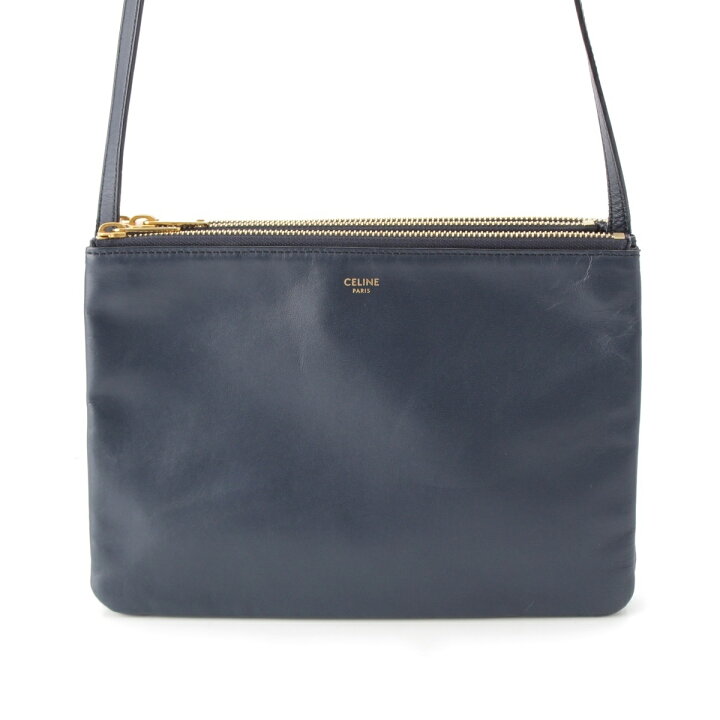 楽天市場】セリーヌ CELINE トリオ ラージ レザー ショルダーバッグ 