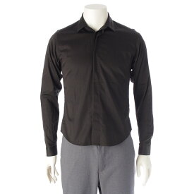 ディオール・オム DIOR HOMME コットン 比翼 長袖シャツ トップス ブラック【中古】【正規品保証】