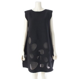 ミー イッセイミヤケ me ISSEY MIYAKE SEA GLASS PLEATES ノースリーブ ワンピース ドレス MI54KT263 ブラック【中古】【正規品保証】