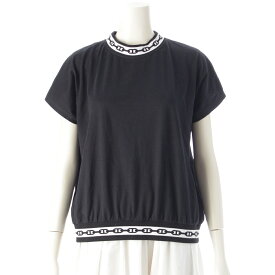 エルメス HERMES 21AW コットン シェーヌダンクル 半袖 トップス ブラック 44【中古】【正規品保証】