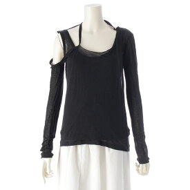 フセインチャラヤン Hussein CHALAYAN 2002 アーカイブ レイヤード 変形 ノースリーブ トップス ブラック 38【中古】【正規品保証】